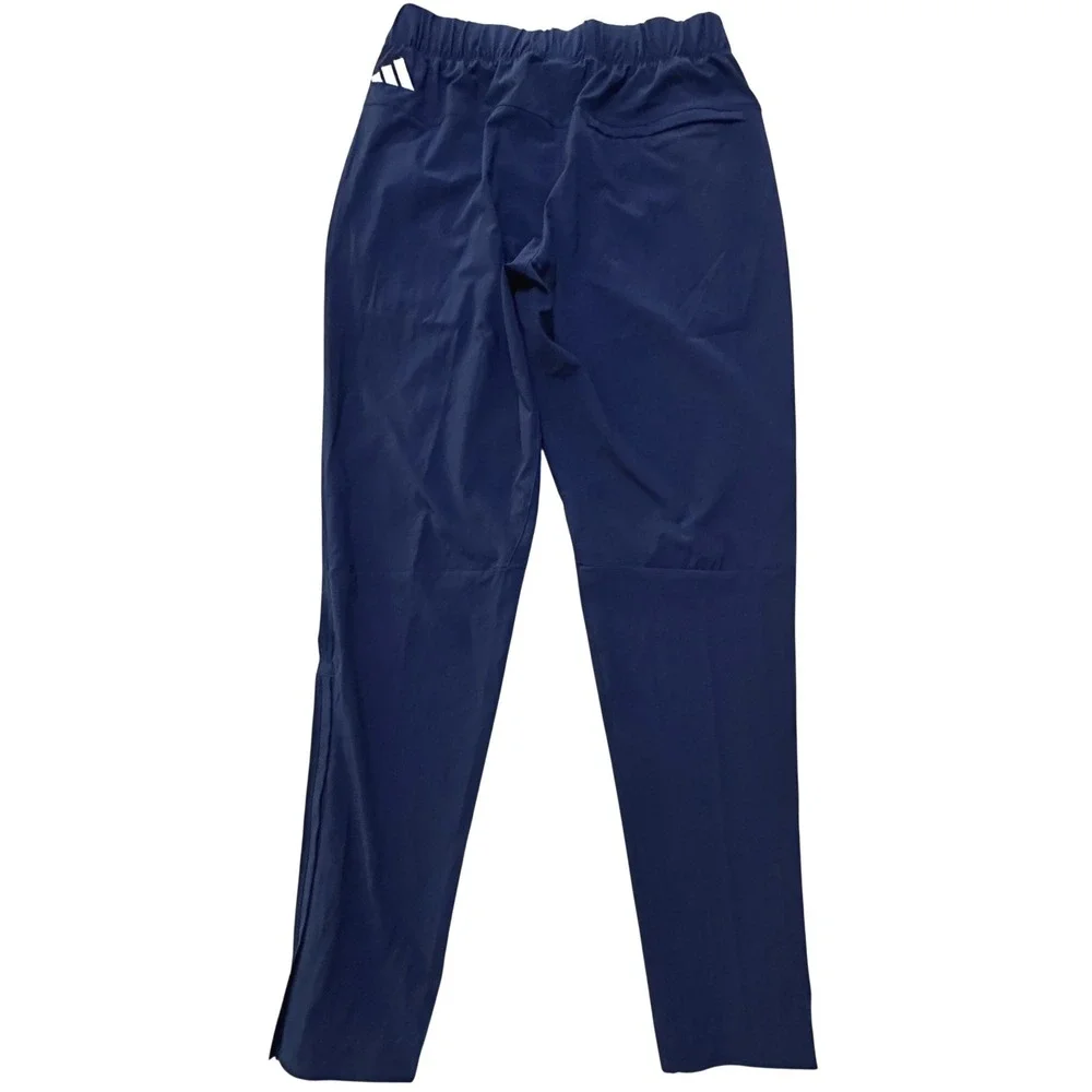 Adidas Mens Woven Track Pants M Navy Blue Ankle Zip Tapered Athletic Activewear